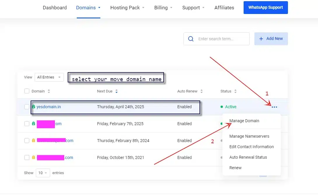 yes domain move guide yes domain move guide