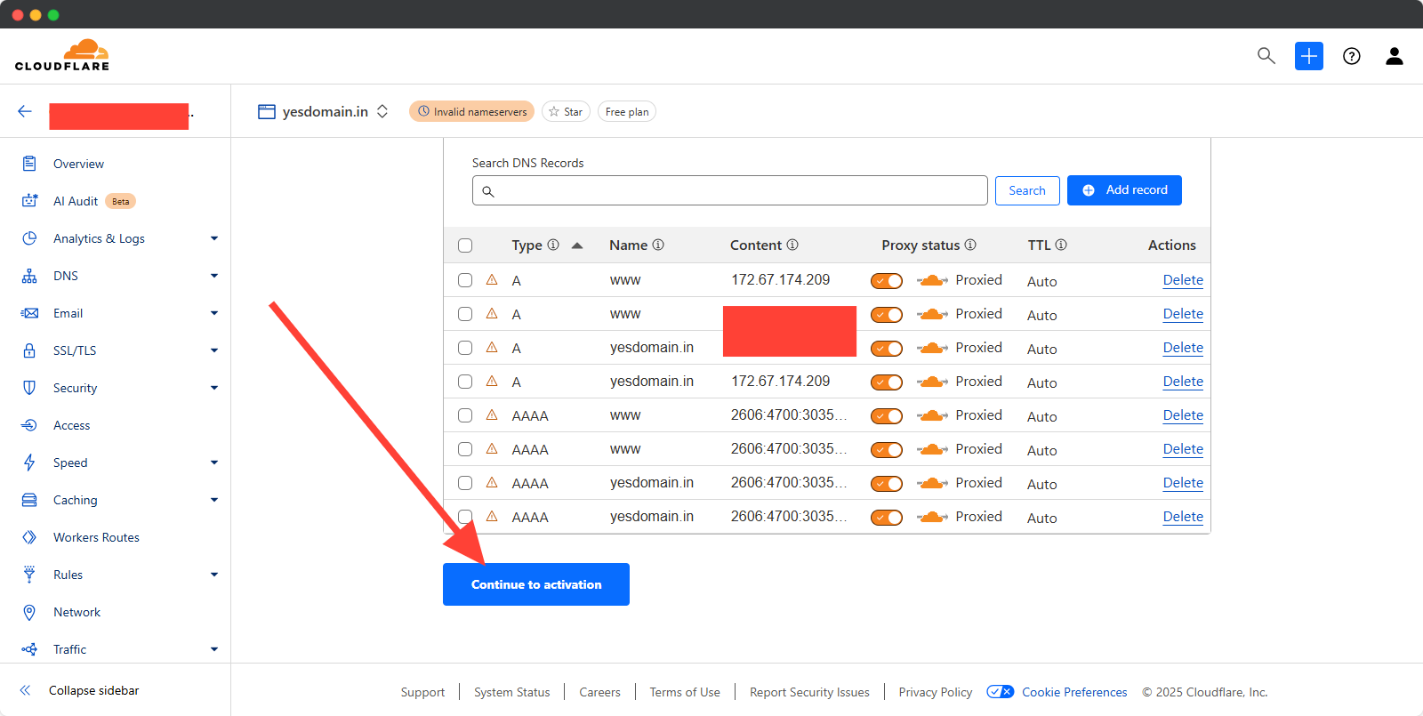 Continue cloudflare