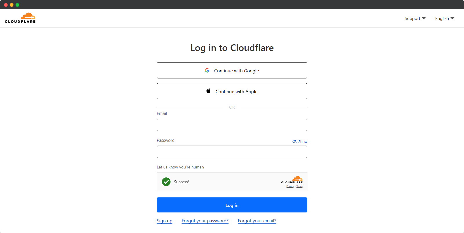 log in to your Cloudflare account